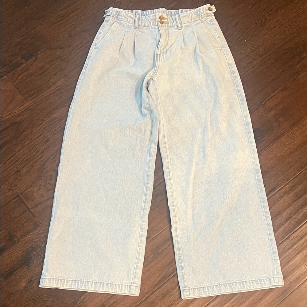 American Eagle Outfitters Light Wash Strigid Wide Leg Trouser Jeans 4 EUC